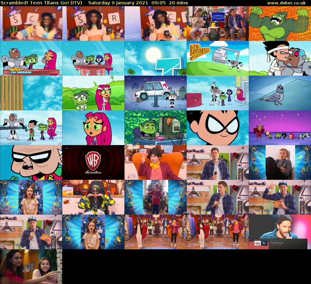 Scrambled! Teen Titans Go! (ITV) Saturday 9 January 2021 09:05 - 09:25