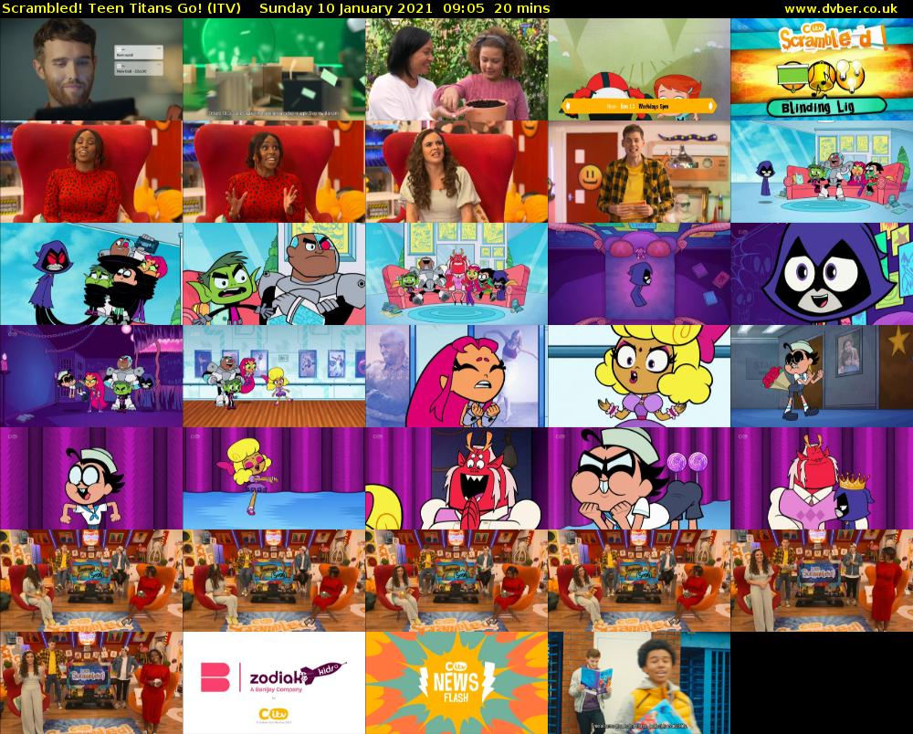 Scrambled! Teen Titans Go! (ITV) Sunday 10 January 2021 09:05 - 09:25