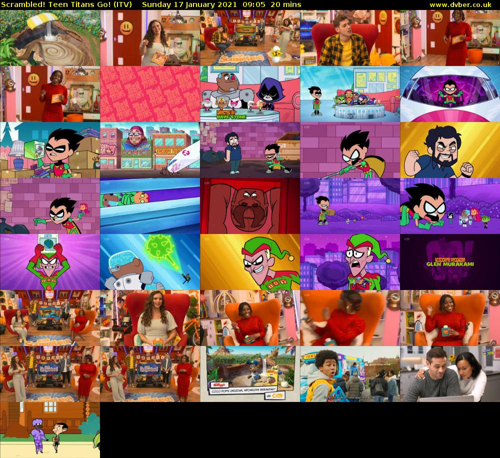 Scrambled! Teen Titans Go! (ITV) Sunday 17 January 2021 09:05 - 09:25