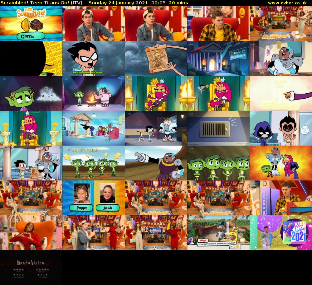 Scrambled! Teen Titans Go! (ITV) Sunday 24 January 2021 09:05 - 09:25