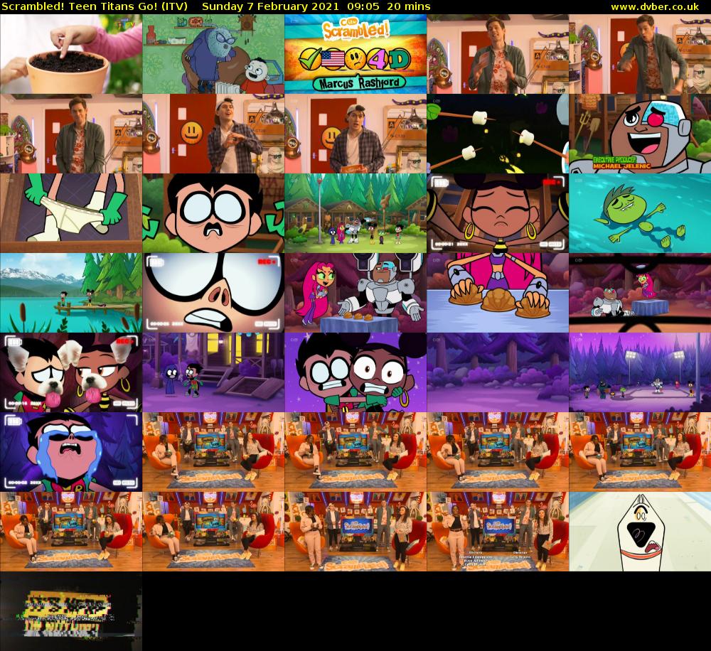 Scrambled! Teen Titans Go! (ITV) Sunday 7 February 2021 09:05 - 09:25