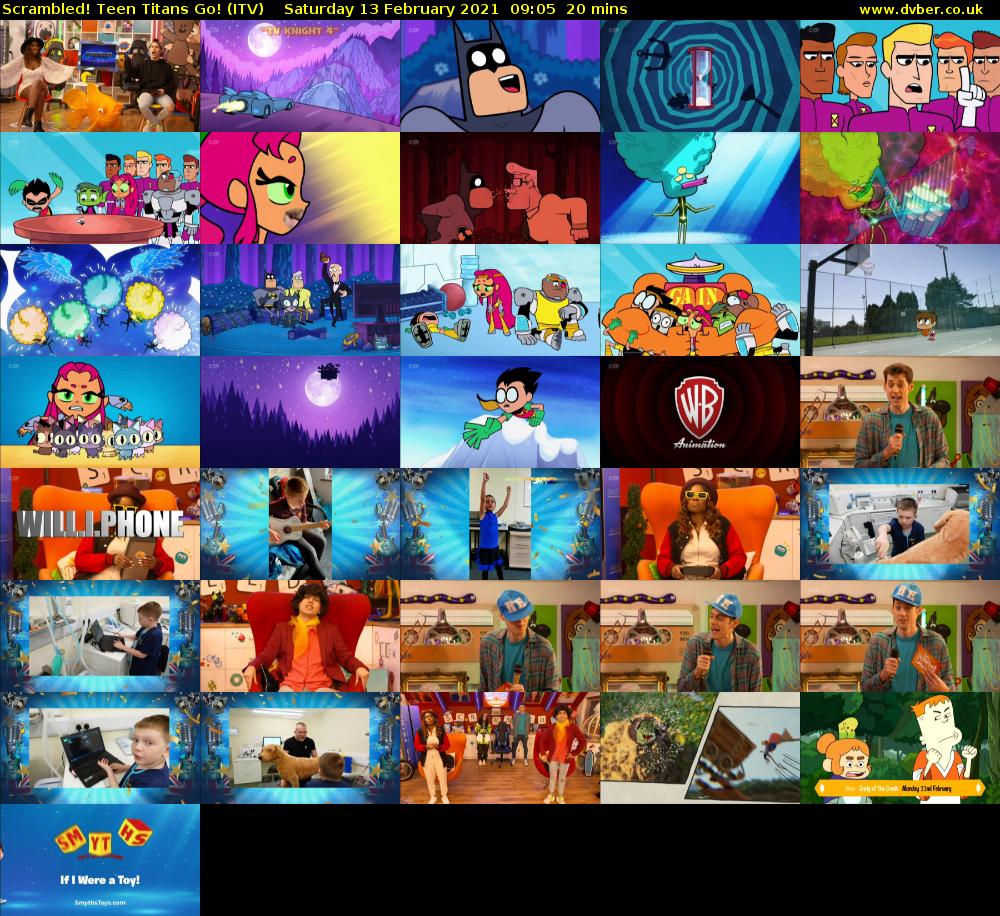Scrambled! Teen Titans Go! (ITV) Saturday 13 February 2021 09:05 - 09:25