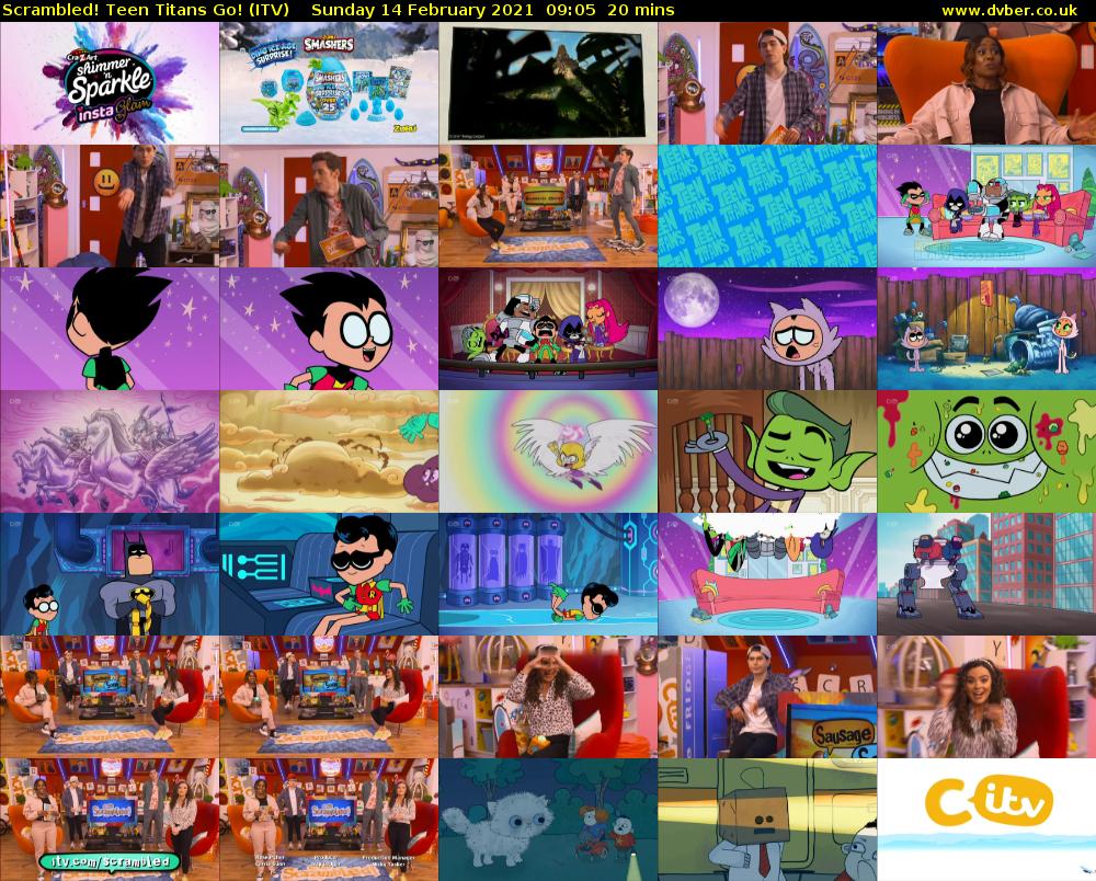 Scrambled! Teen Titans Go! (ITV) Sunday 14 February 2021 09:05 - 09:25