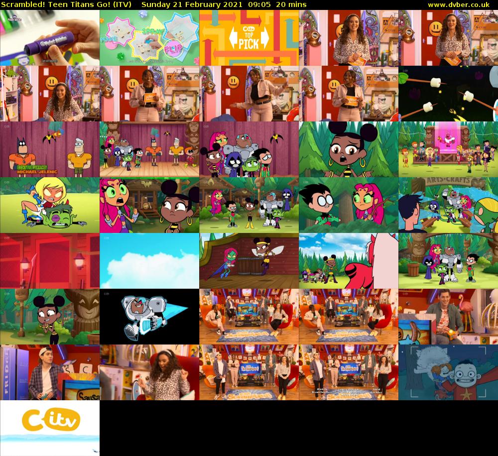 Scrambled! Teen Titans Go! (ITV) Sunday 21 February 2021 09:05 - 09:25