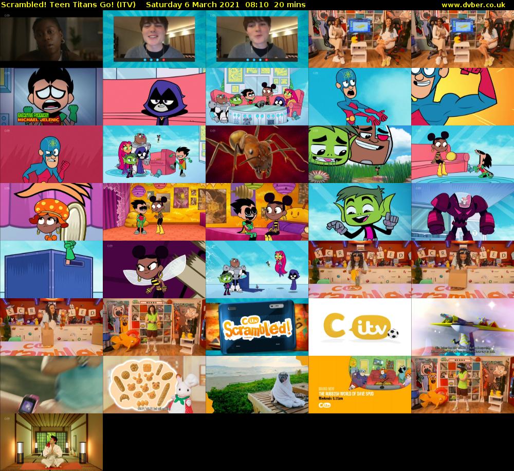 Scrambled! Teen Titans Go! (ITV) Saturday 6 March 2021 08:10 - 08:30