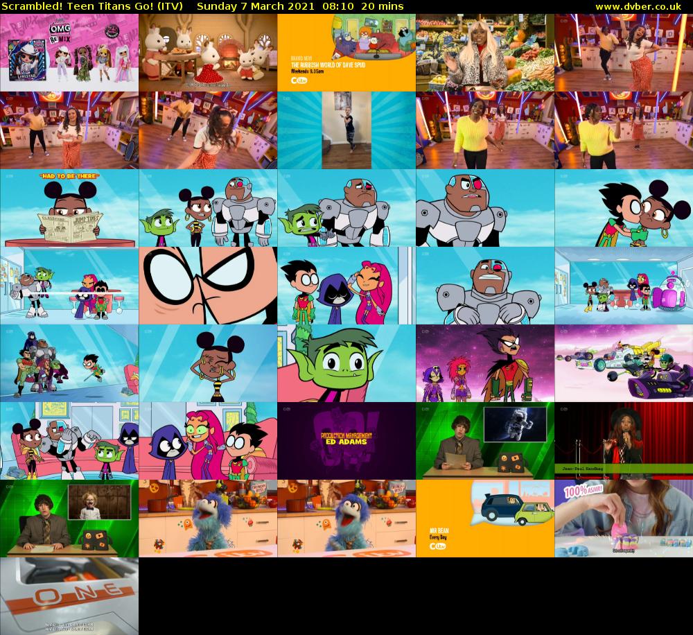 Scrambled! Teen Titans Go! (ITV) Sunday 7 March 2021 08:10 - 08:30