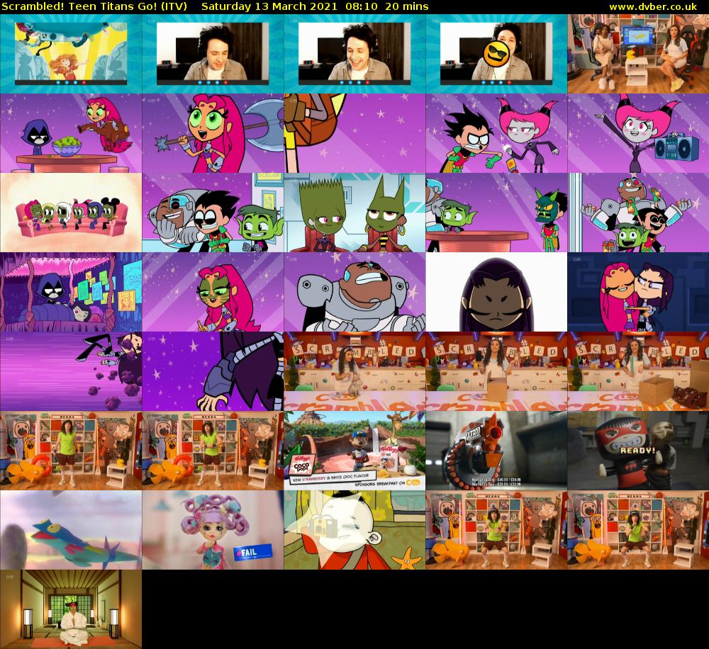 Scrambled! Teen Titans Go! (ITV) Saturday 13 March 2021 08:10 - 08:30