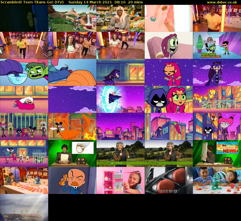 Scrambled! Teen Titans Go! (ITV) Sunday 14 March 2021 08:10 - 08:30