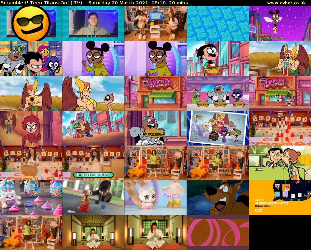 Scrambled! Teen Titans Go! (ITV) Saturday 20 March 2021 08:10 - 08:30