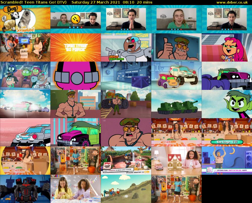 Scrambled! Teen Titans Go! (ITV) Saturday 27 March 2021 08:10 - 08:30