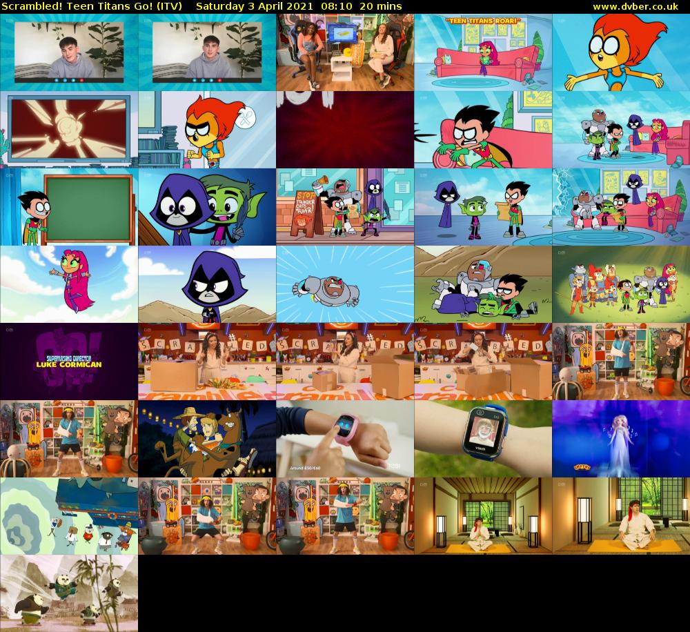 Scrambled! Teen Titans Go! (ITV) Saturday 3 April 2021 08:10 - 08:30