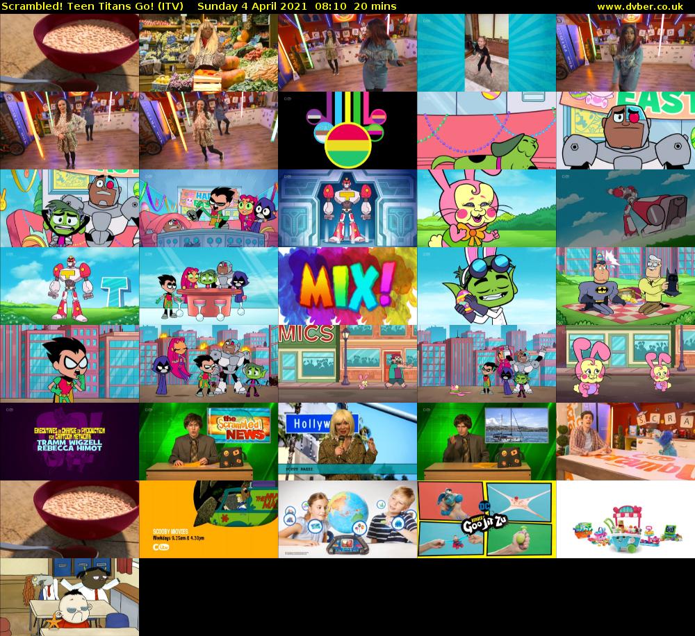 Scrambled! Teen Titans Go! (ITV) Sunday 4 April 2021 08:10 - 08:30