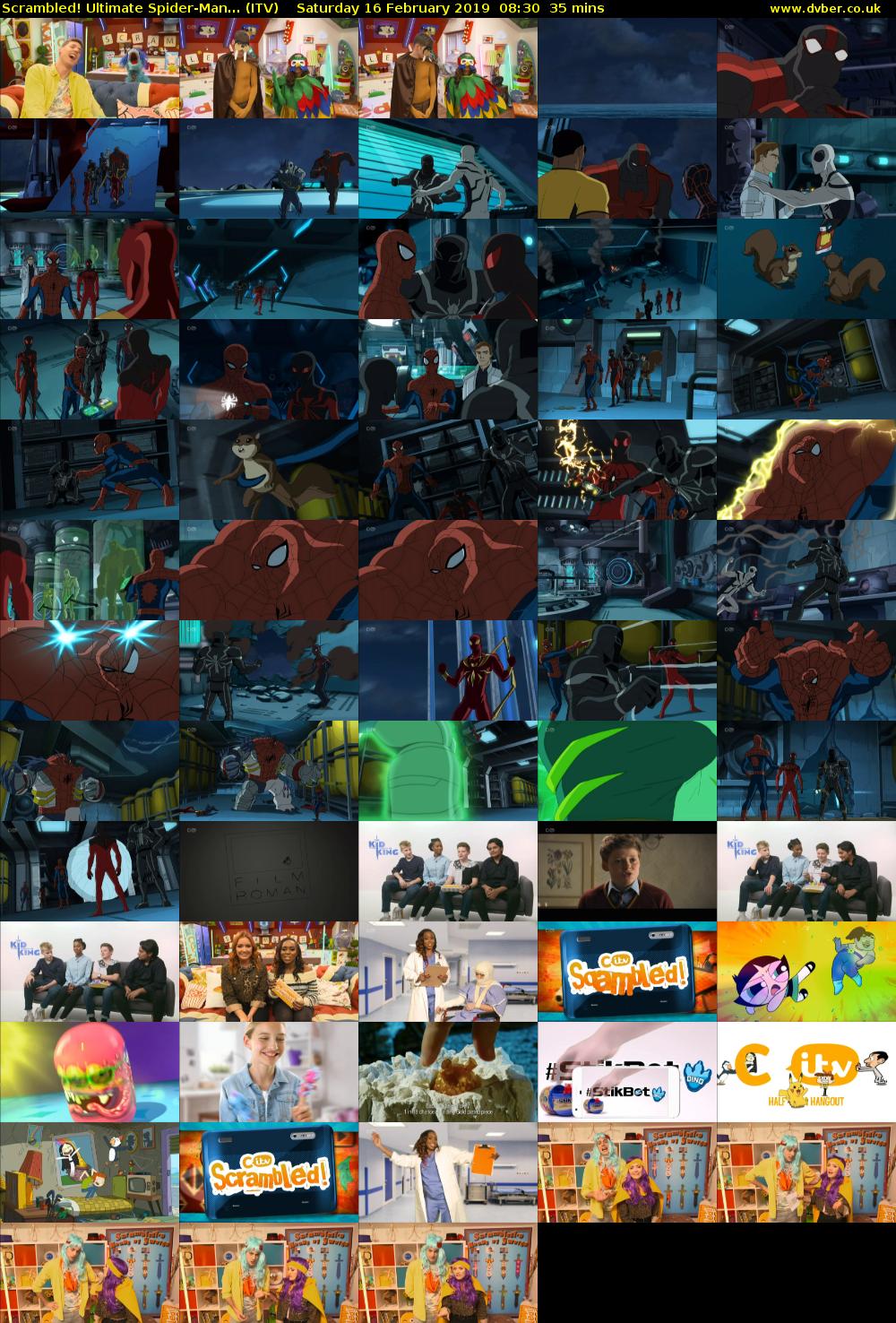 Scrambled! Ultimate Spider-Man... (ITV) Saturday 16 February 2019 08:30 - 09:05