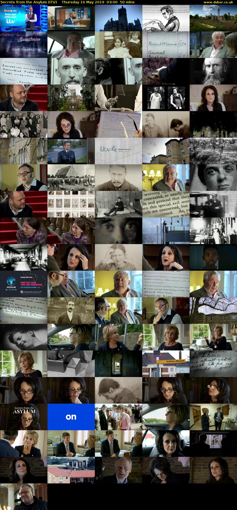 Secrets from the Asylum (ITV) Thursday 16 May 2019 03:00 - 03:50
