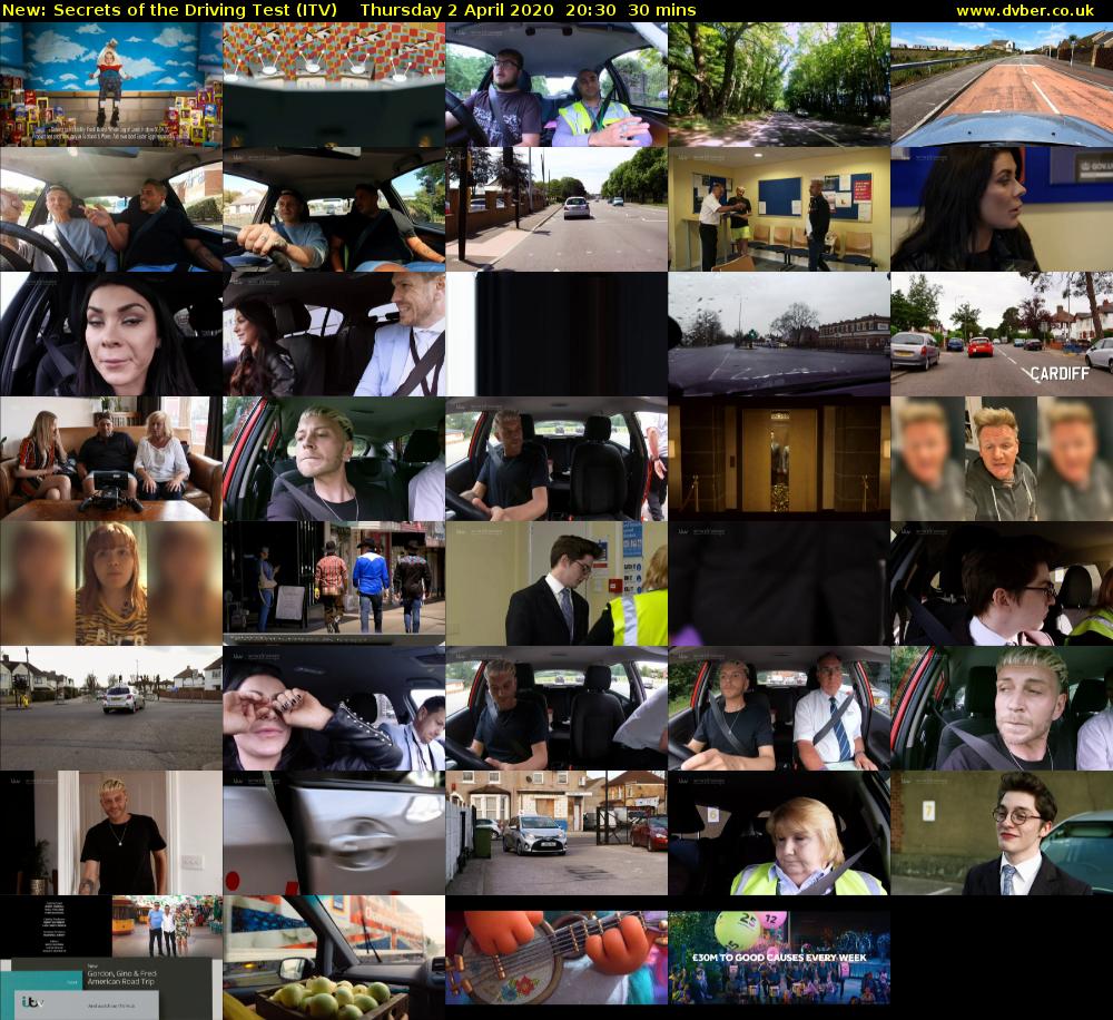 Secrets of the Driving Test (ITV) Thursday 2 April 2020 20:30 - 21:00