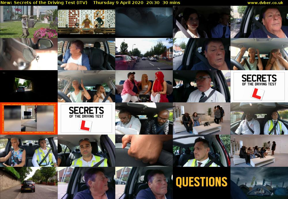 Secrets of the Driving Test (ITV) Thursday 9 April 2020 20:30 - 21:00