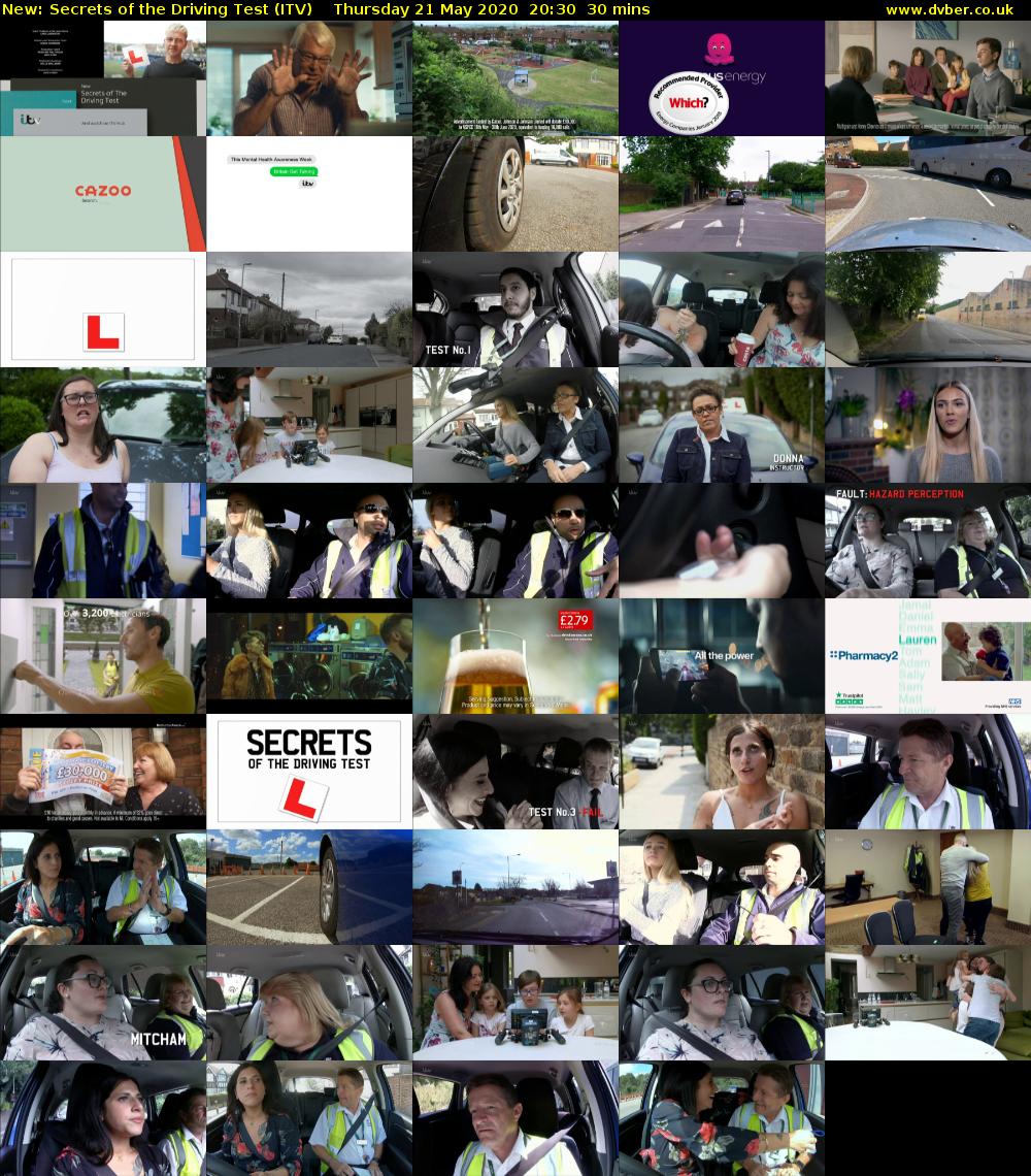 Secrets of the Driving Test (ITV) Thursday 21 May 2020 20:30 - 21:00