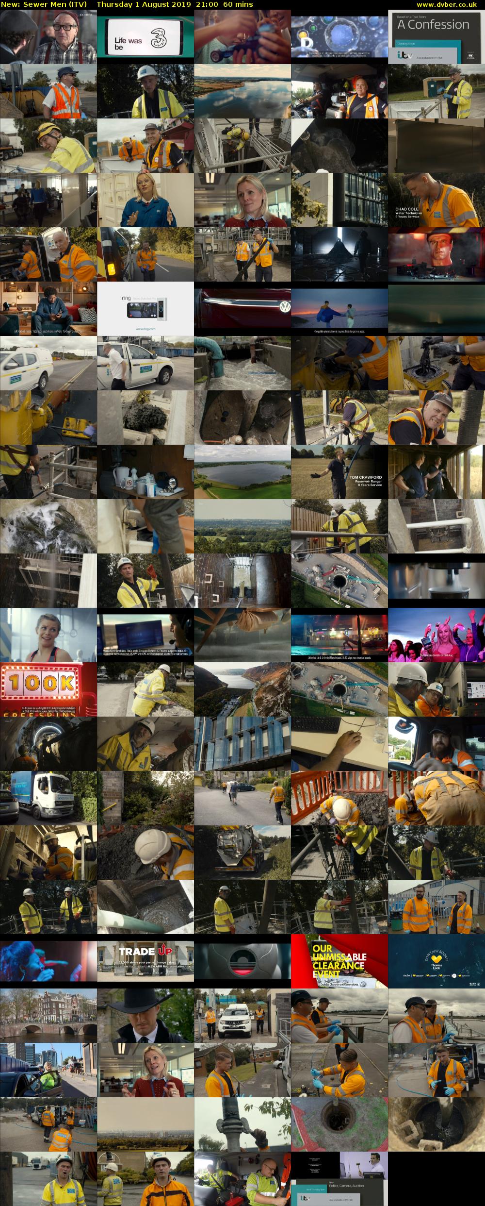 Sewer Men (ITV) Thursday 1 August 2019 21:00 - 22:00