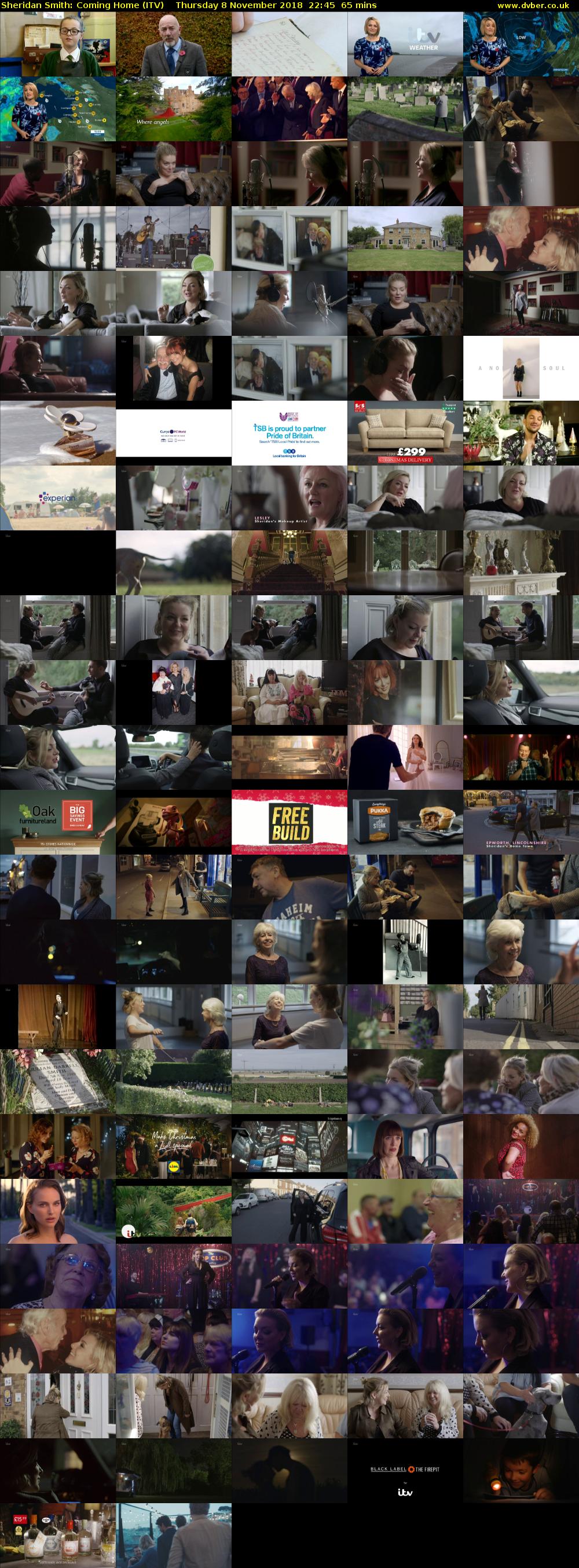 Sheridan Smith: Coming Home (ITV) Thursday 8 November 2018 22:45 - 23:50