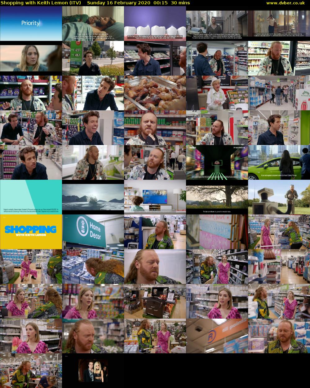 Shopping with Keith Lemon (ITV) Sunday 16 February 2020 00:15 - 00:45