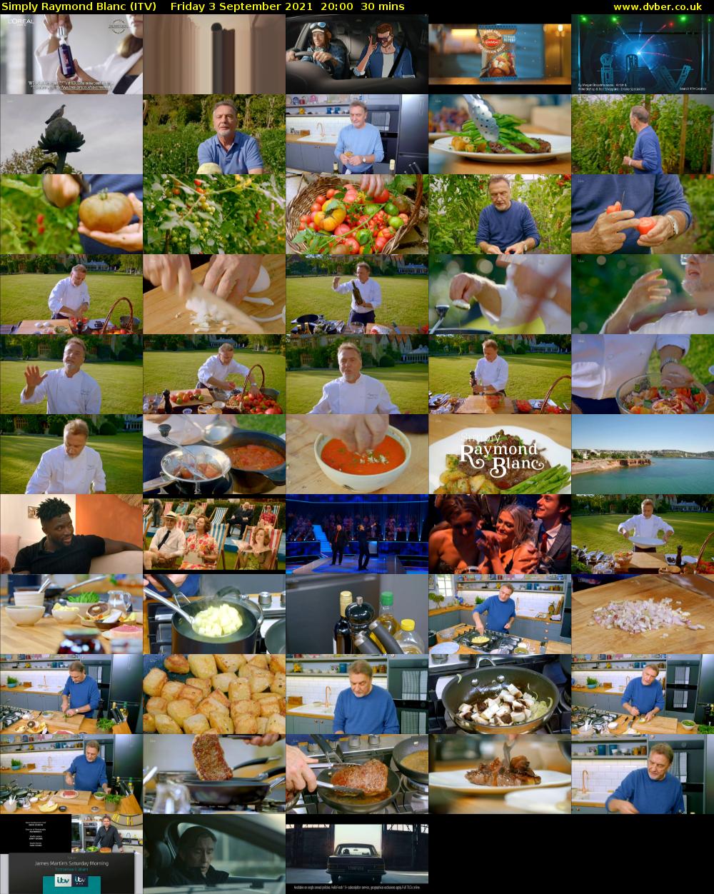 Simply Raymond Blanc (ITV) Friday 3 September 2021 20:00 - 20:30