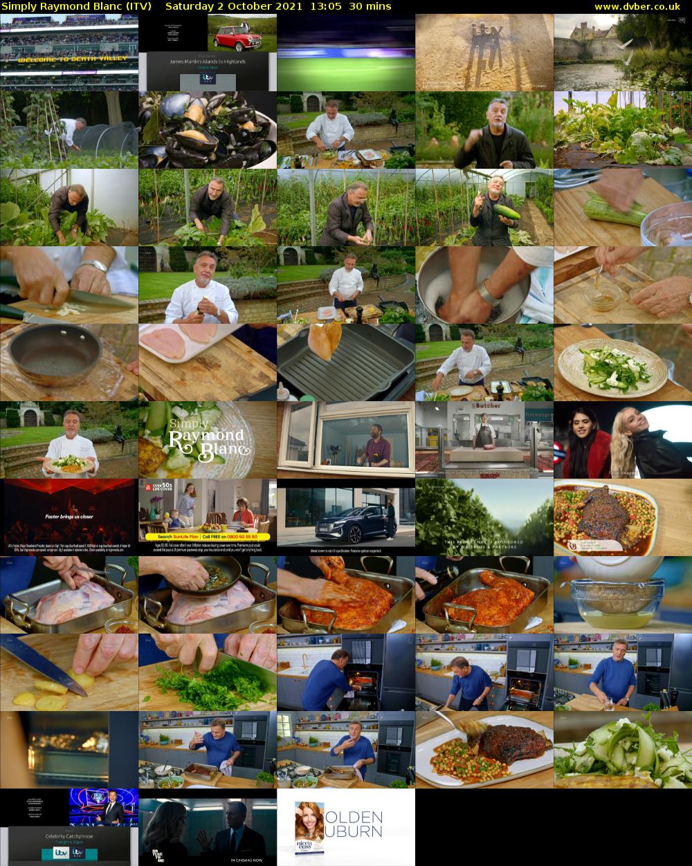 Simply Raymond Blanc (ITV) Saturday 2 October 2021 13:05 - 13:35