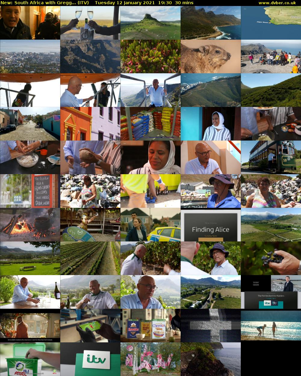 South Africa with Gregg... (ITV) Tuesday 12 January 2021 19:30 - 20:00