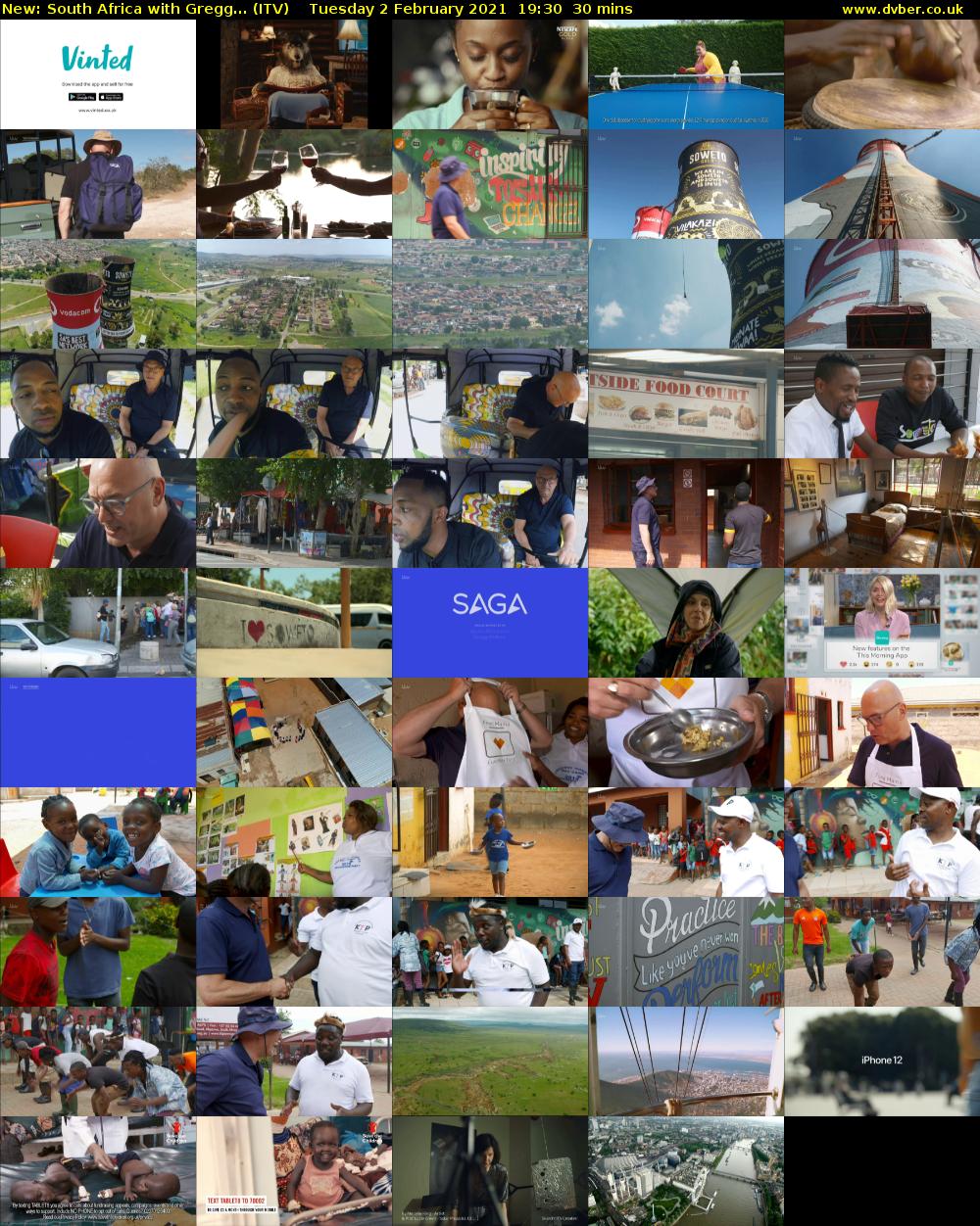 South Africa with Gregg... (ITV) Tuesday 2 February 2021 19:30 - 20:00