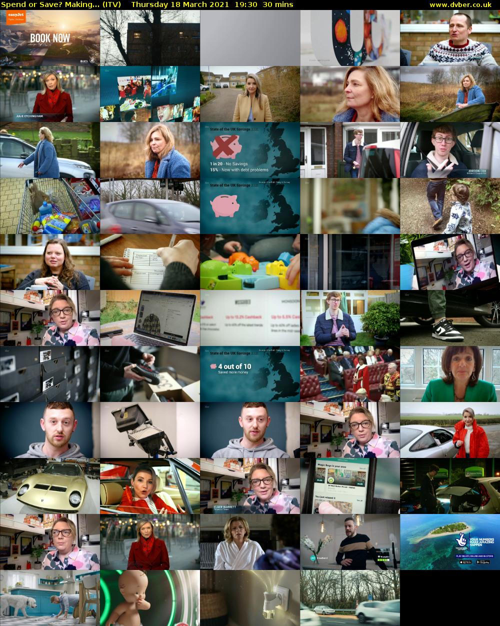 Spend or Save? Making... (ITV) Thursday 18 March 2021 19:30 - 20:00