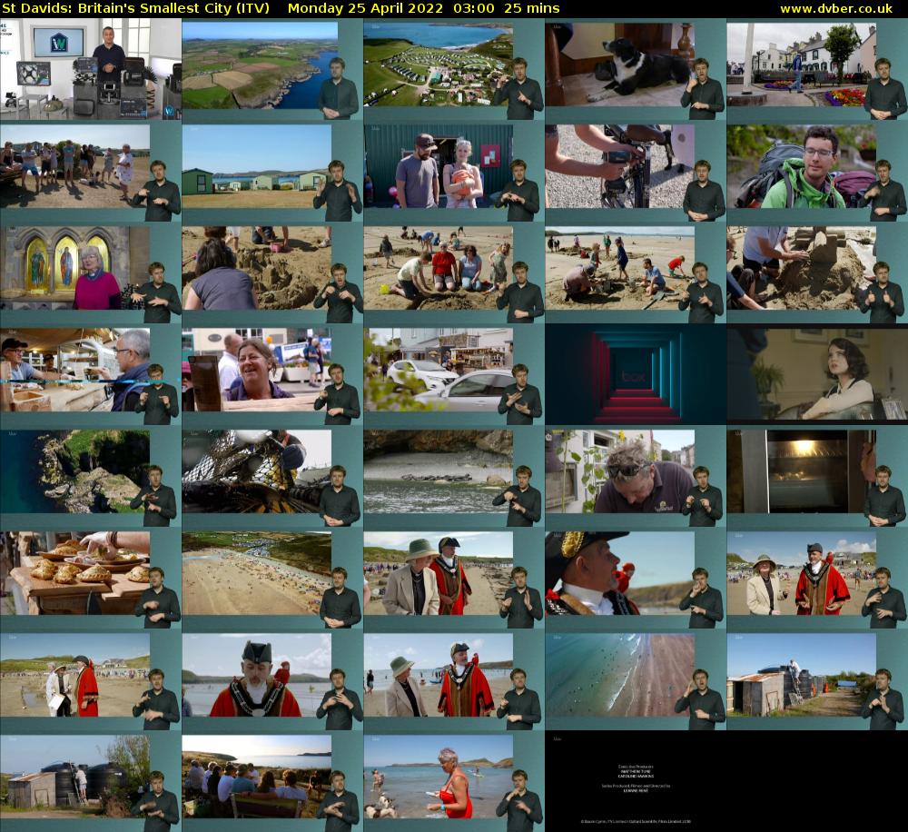 St Davids: Britain's Smallest City (ITV) Monday 25 April 2022 03:00 - 03:25
