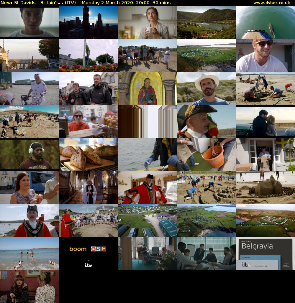 St Davids - Britain's... (ITV) Monday 2 March 2020 20:00 - 20:30