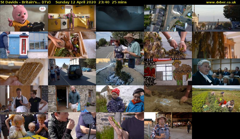 St Davids - Britain's... (ITV) Sunday 12 April 2020 23:40 - 00:05