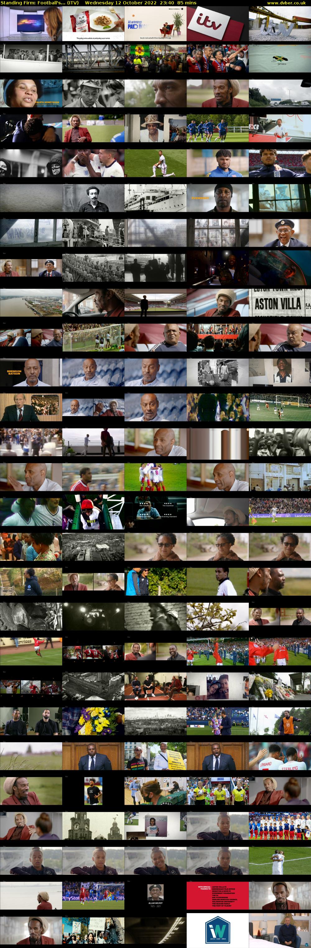 Standing Firm: Football's... (ITV) Wednesday 12 October 2022 23:40 - 01:05