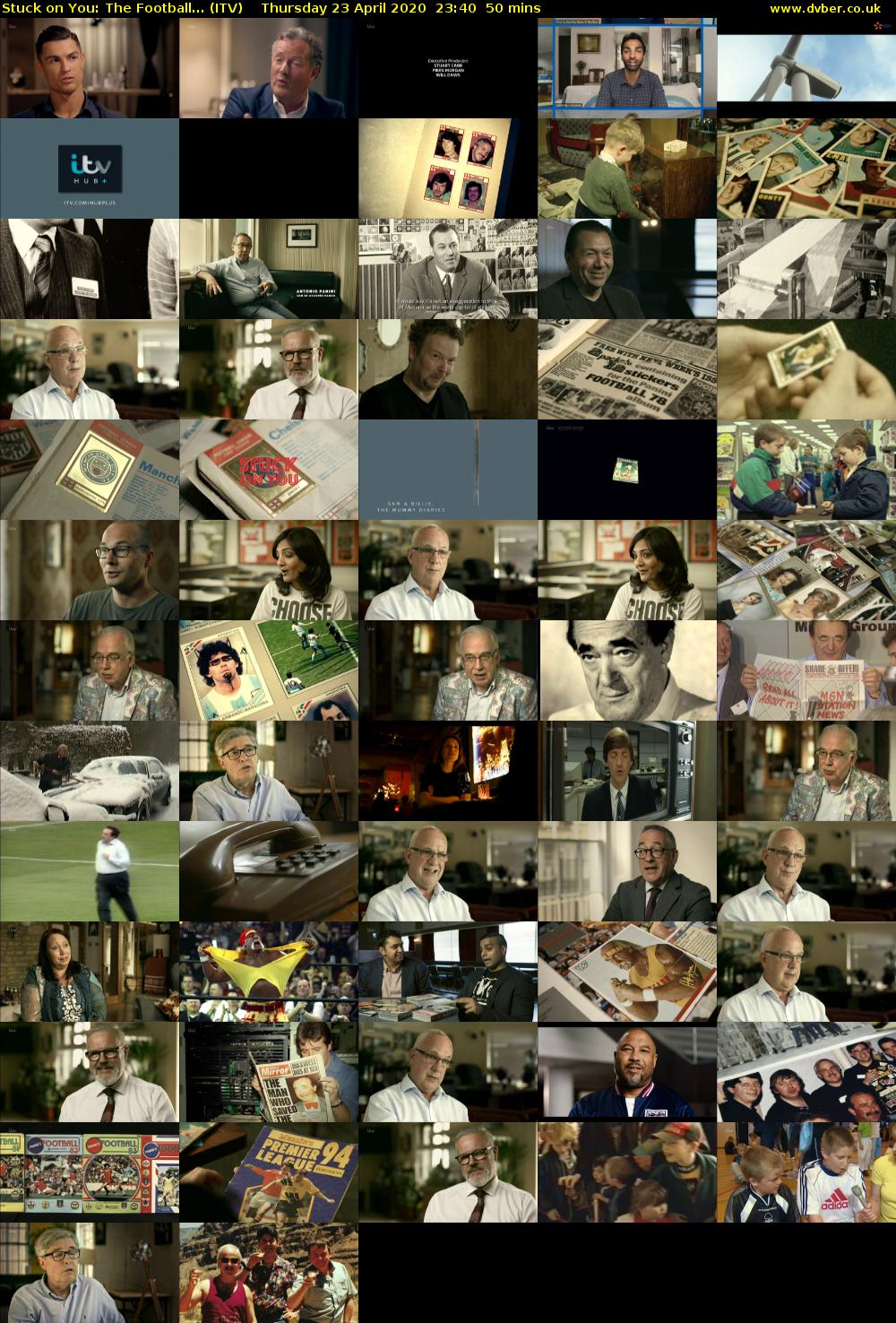 Stuck on You: The Football... (ITV) Thursday 23 April 2020 23:40 - 00:30