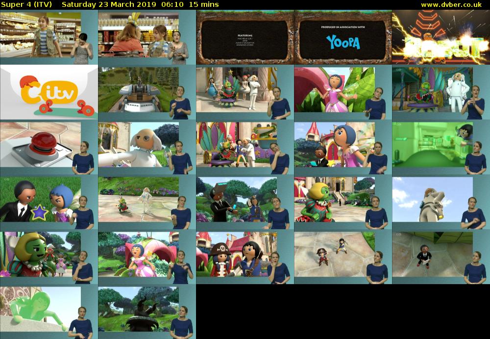 Super 4 (ITV) Saturday 23 March 2019 06:10 - 06:25