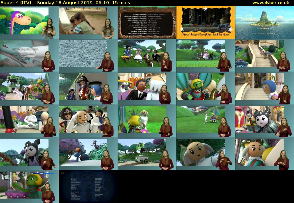 Super 4 (ITV) Sunday 18 August 2019 06:10 - 06:25