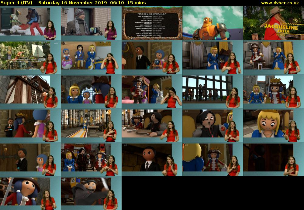Super 4 (ITV) Saturday 16 November 2019 06:10 - 06:25