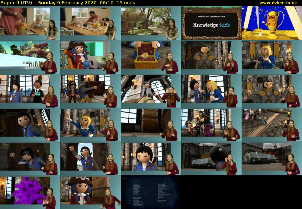Super 4 (ITV) Sunday 9 February 2020 06:10 - 06:25