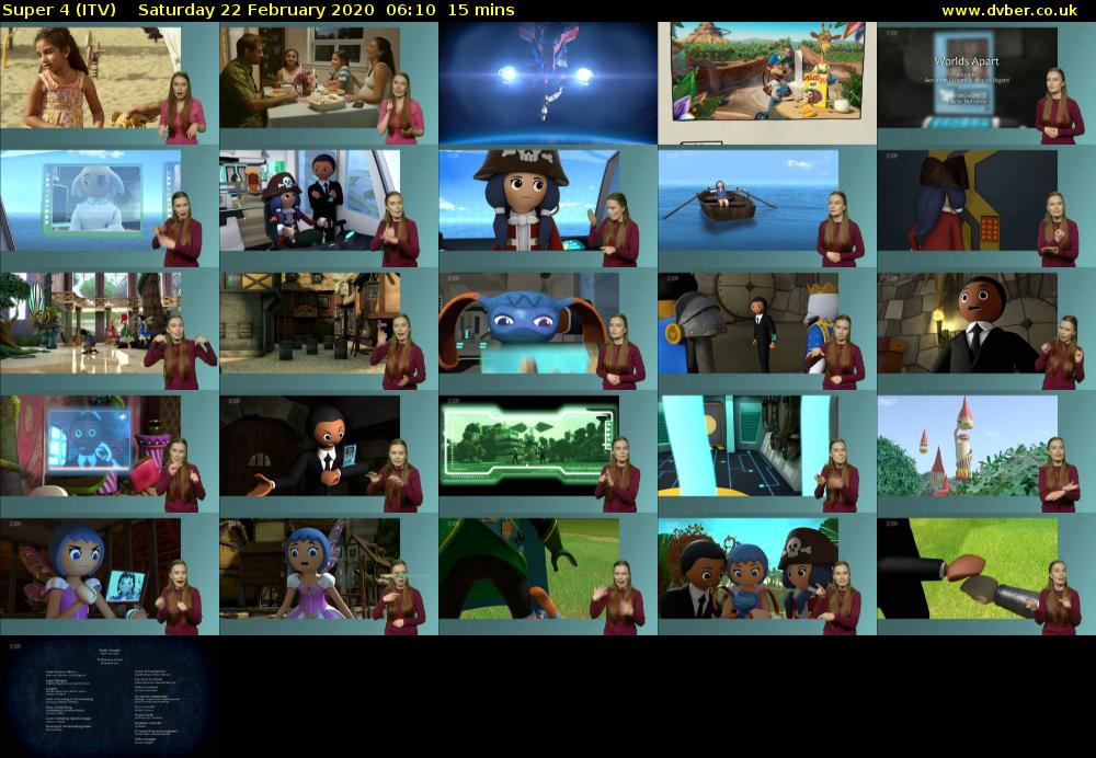 Super 4 (ITV) Saturday 22 February 2020 06:10 - 06:25