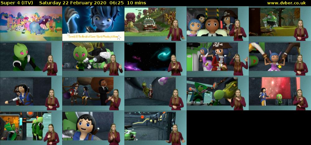 Super 4 (ITV) Saturday 22 February 2020 06:25 - 06:35
