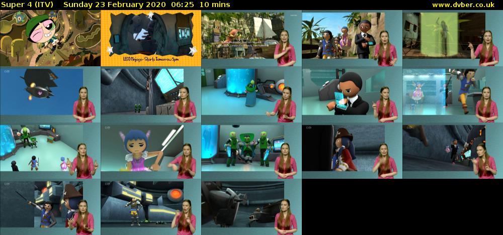Super 4 (ITV) Sunday 23 February 2020 06:25 - 06:35