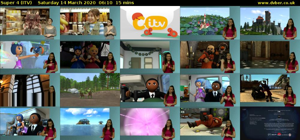 Super 4 (ITV) Saturday 14 March 2020 06:10 - 06:25