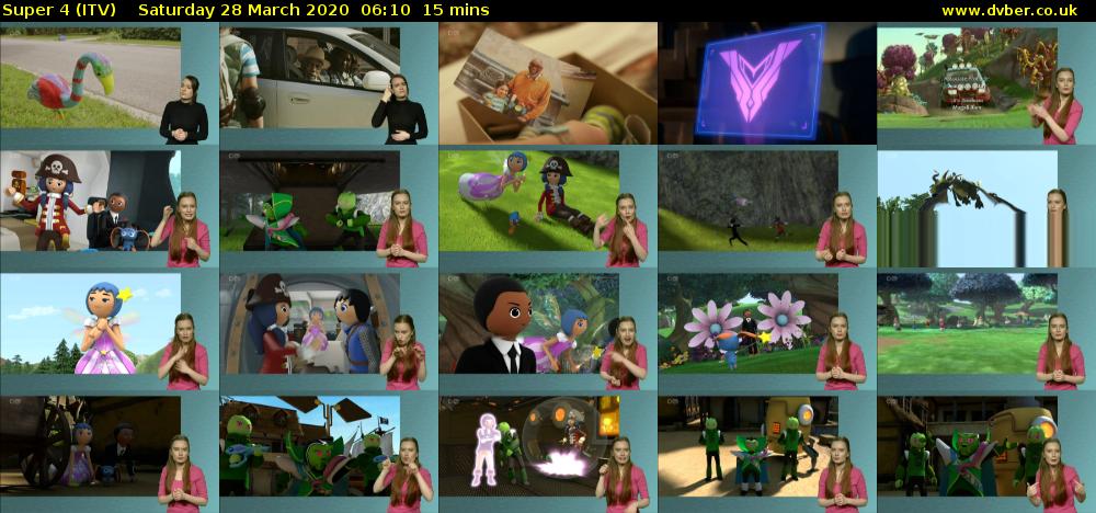 Super 4 (ITV) Saturday 28 March 2020 06:10 - 06:25