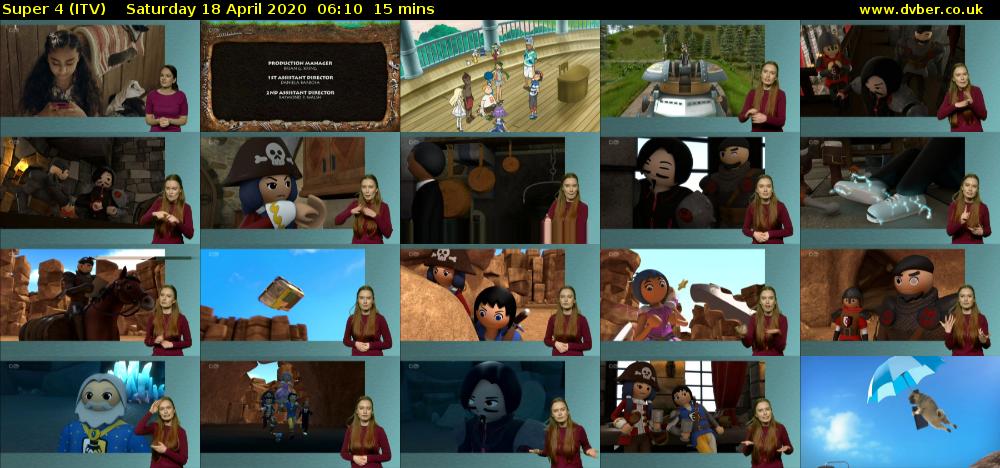 Super 4 (ITV) Saturday 18 April 2020 06:10 - 06:25