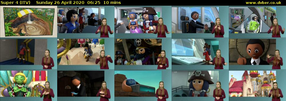 Super 4 (ITV) Sunday 26 April 2020 06:25 - 06:35