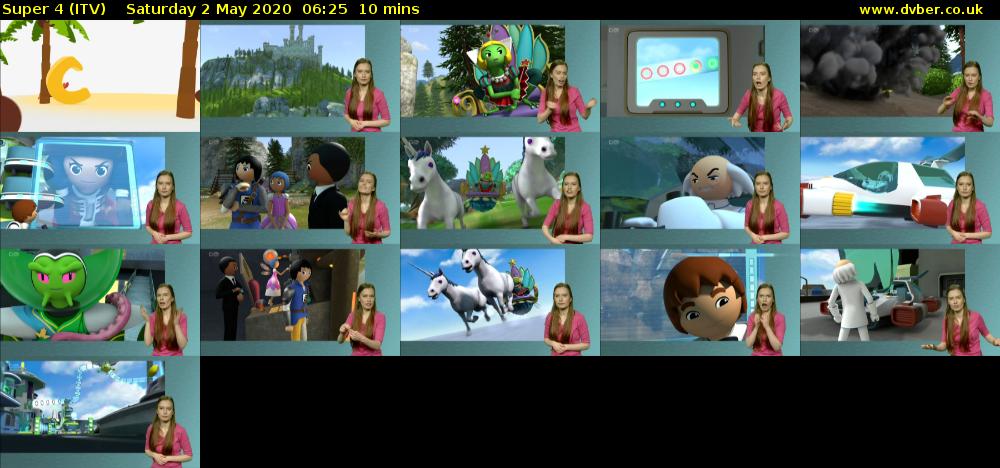Super 4 (ITV) Saturday 2 May 2020 06:25 - 06:35