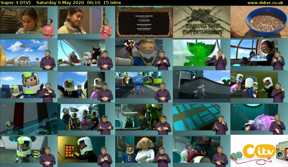 Super 4 (ITV) Saturday 9 May 2020 06:10 - 06:25