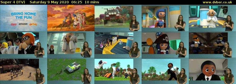 Super 4 (ITV) Saturday 9 May 2020 06:25 - 06:35