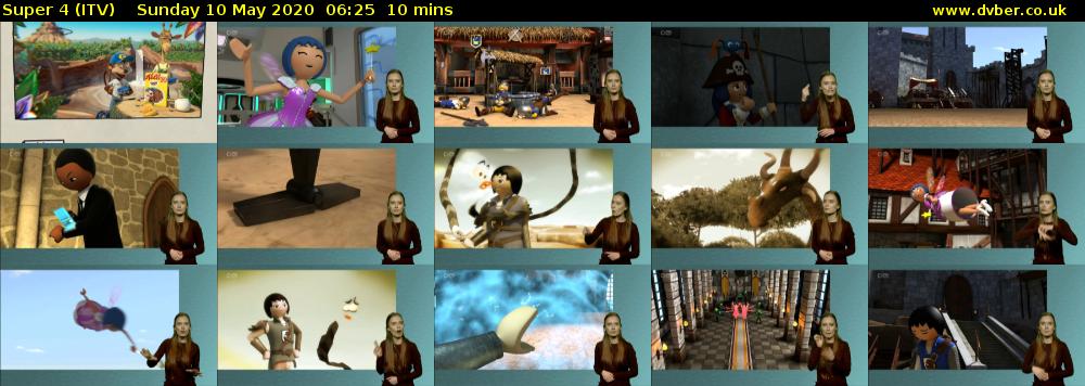 Super 4 (ITV) Sunday 10 May 2020 06:25 - 06:35