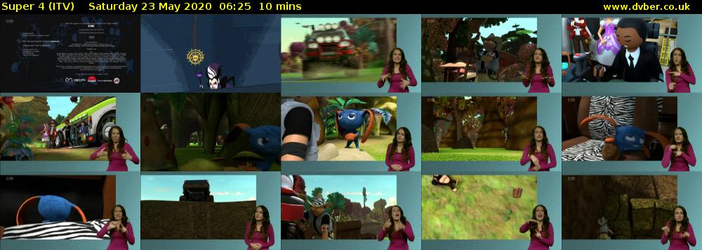 Super 4 (ITV) Saturday 23 May 2020 06:25 - 06:35